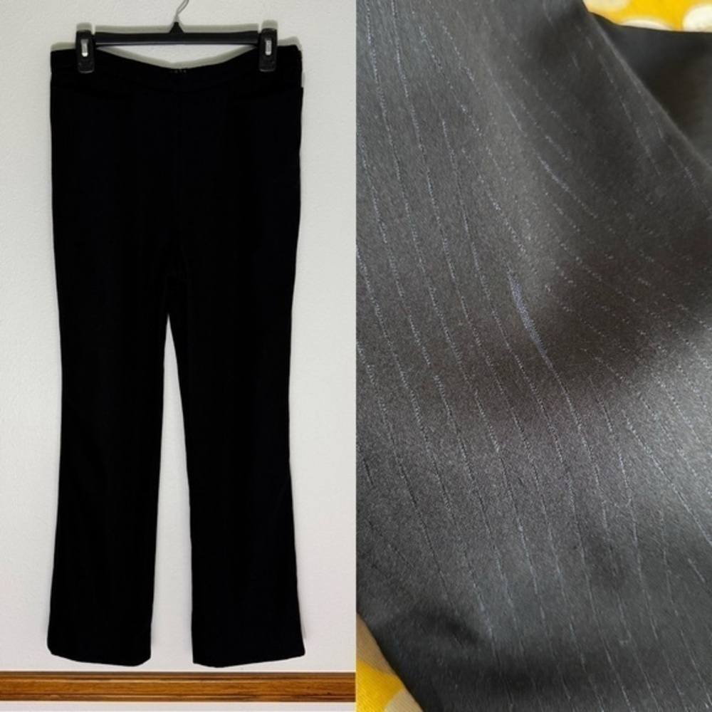 Richard Tyler Collection wool black pinstripe slacks size 42/ ALTERED?